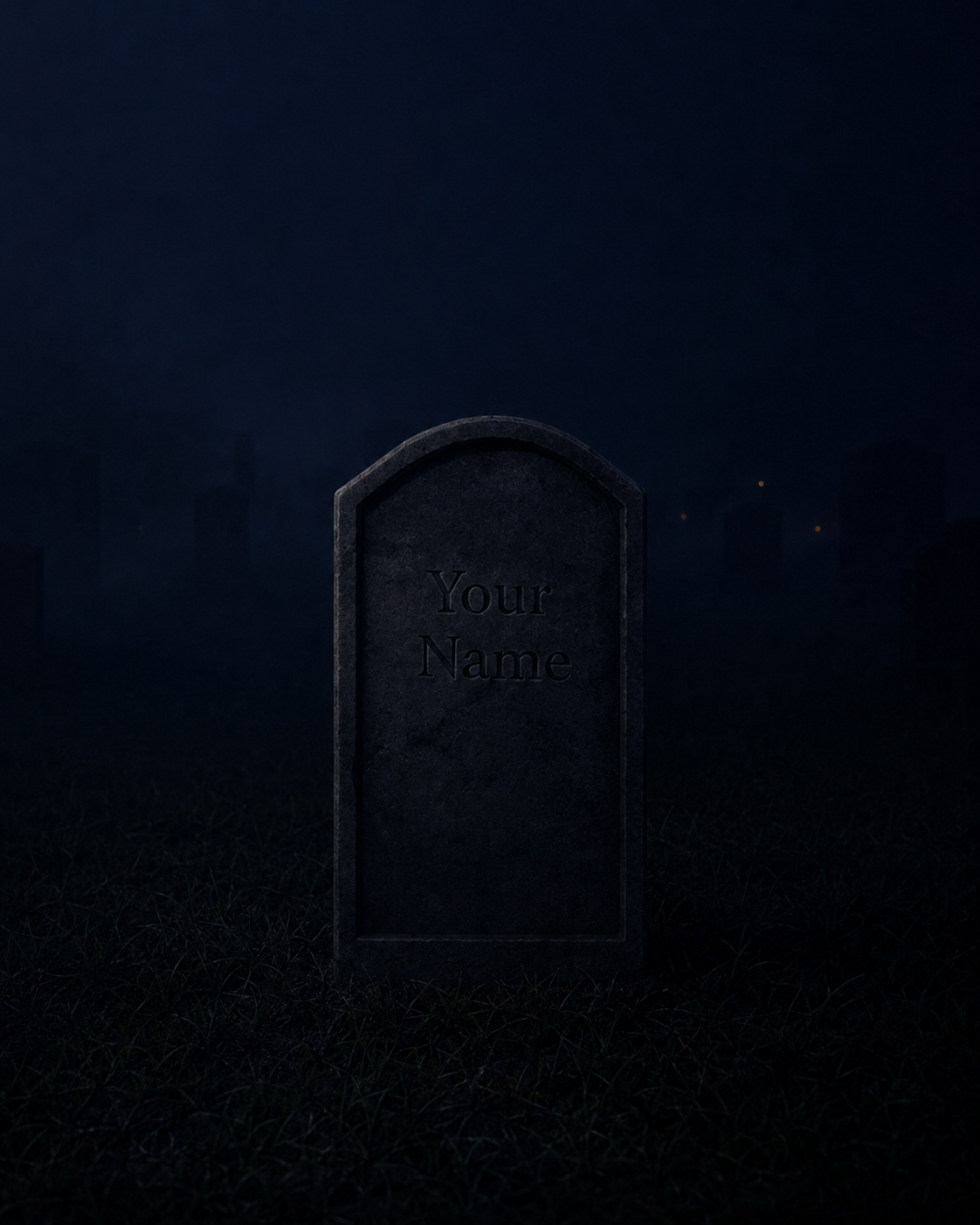 Example of a name engraved on a gravestone